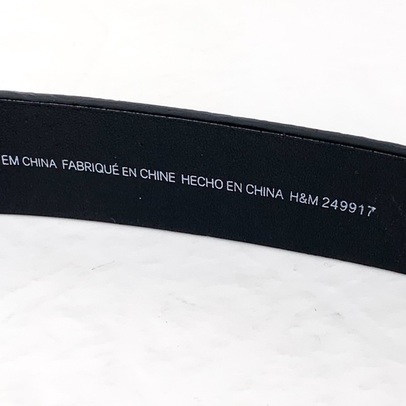 H&M Divided double buckle belt black faux leather with silver hardware size xs - Picture 6 of 9